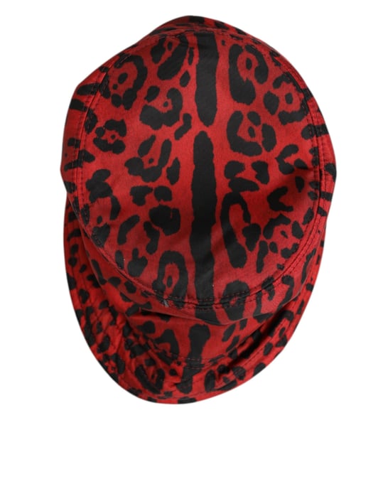Dolce & Gabbana Rood Zwart Nylon Levenslijn Leeuwprint Hoed Muts voor Mannen - Image 3