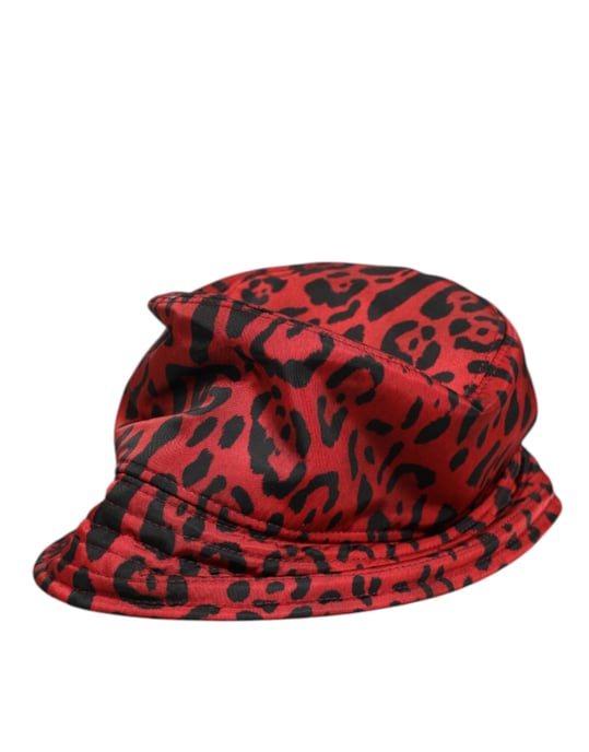 Dolce & Gabbana Rood Zwart Nylon Levenslijn Leeuwprint Hoed Muts voor Mannen - Image 4