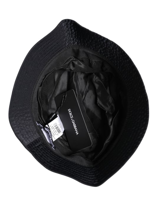 Dolce & Gabbana Zwarte Katoenen Breedgerande Bucket Hat - Image 5