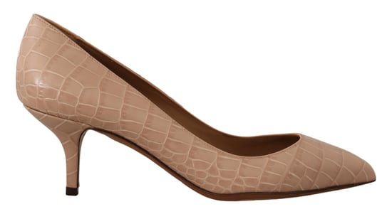 Dolce & Gabbana Beige Leren Puntige Hakken Pumps Schoenen - Image 1