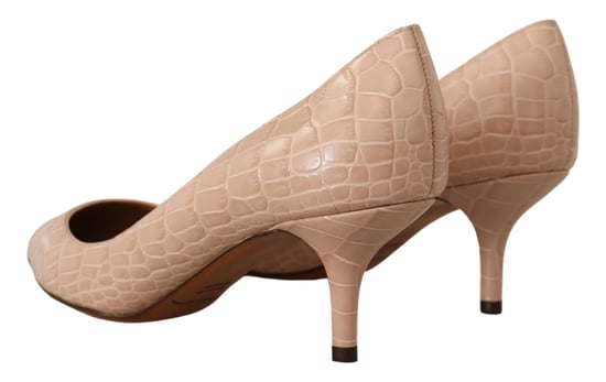 Dolce & Gabbana Beige Leren Puntige Hakken Pumps Schoenen - Image 3