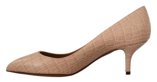 Dolce & Gabbana Beige Leren Puntige Hakken Pumps Schoenen - Image 4