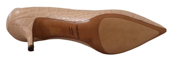 Dolce & Gabbana Beige Leren Puntige Hakken Pumps Schoenen - Image 5