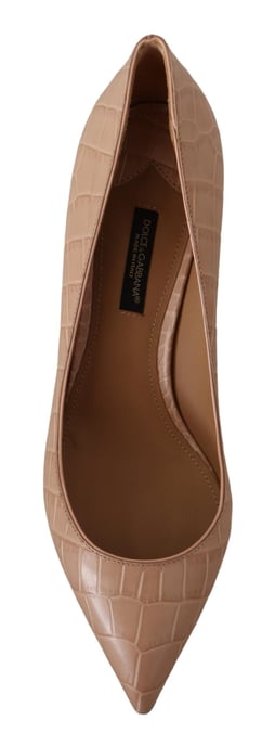 Dolce & Gabbana Beige Leren Puntige Hakken Pumps Schoenen - Image 6