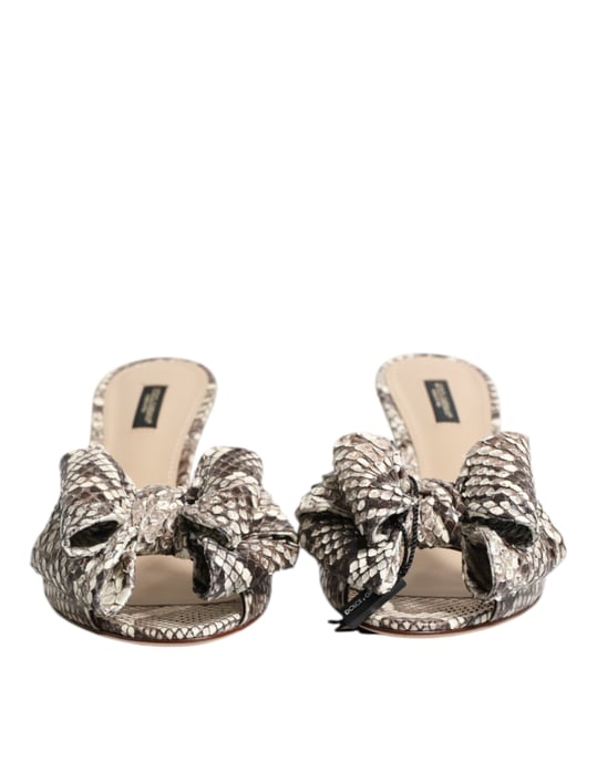 Dolce & Gabbana Multicolour Keira Strik Leren Peep Toe Mules Schoenen - Image 2