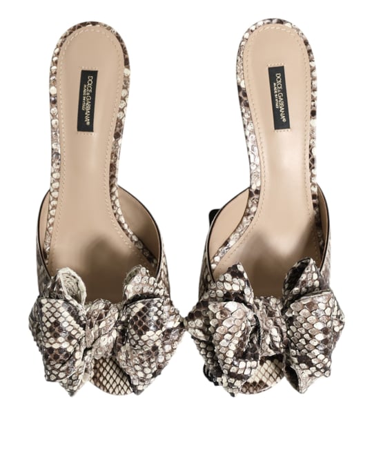 Dolce & Gabbana Multicolour Keira Strik Leren Peep Toe Mules Schoenen - Image 3