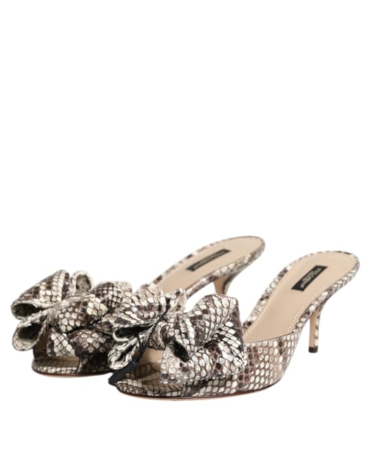 Dolce & Gabbana Multicolour Keira Strik Leren Peep Toe Mules Schoenen - Image 4