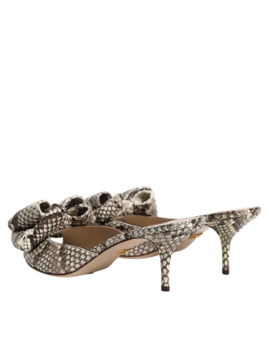 Dolce & Gabbana Multicolour Keira Strik Leren Peep Toe Mules Schoenen - Image 5