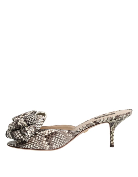 Dolce & Gabbana Multicolour Keira Strik Leren Peep Toe Mules Schoenen - Image 6