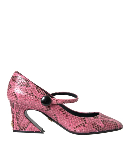 Dolce & Gabbana Roze Python Leren Mary Jane Hakken Schoenen - Image 1