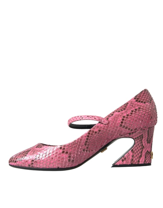 Dolce & Gabbana Roze Python Leren Mary Jane Hakken Schoenen - Image 5