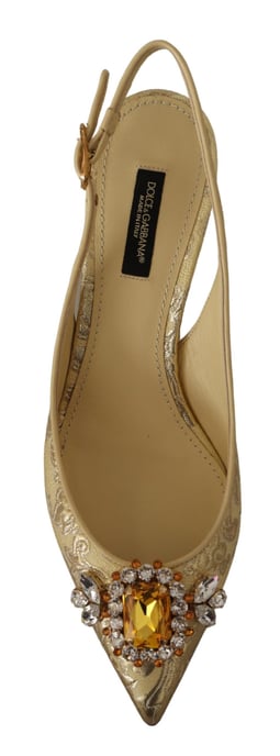 Dolce & Gabbana Gouden Kristal Slingback Pumps Hakken Schoenen - Image 5