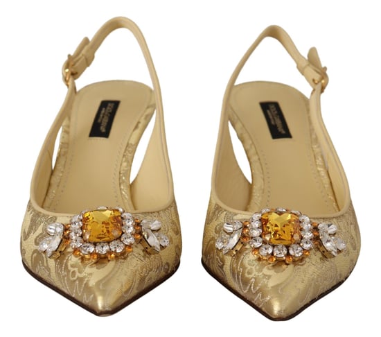 Dolce & Gabbana Gouden Kristal Slingback Pumps Hakken Schoenen - Image 6