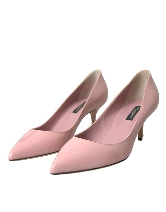 Dolce & Gabbana Lichtroze Patenteren Leren Hakken Pumps Schoenen - Image 3