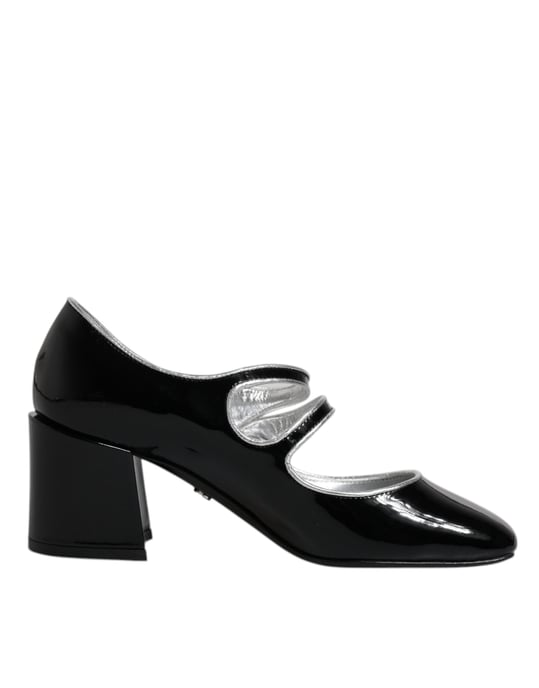 Dolce & Gabbana Zwarte Patentleren Kristallen Mary Jane Pumps Schoenen - Image 1
