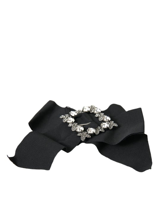 Dolce & Gabbana Zwarte Swarovski Kristal Haarspeld met Versieringen - Image 5