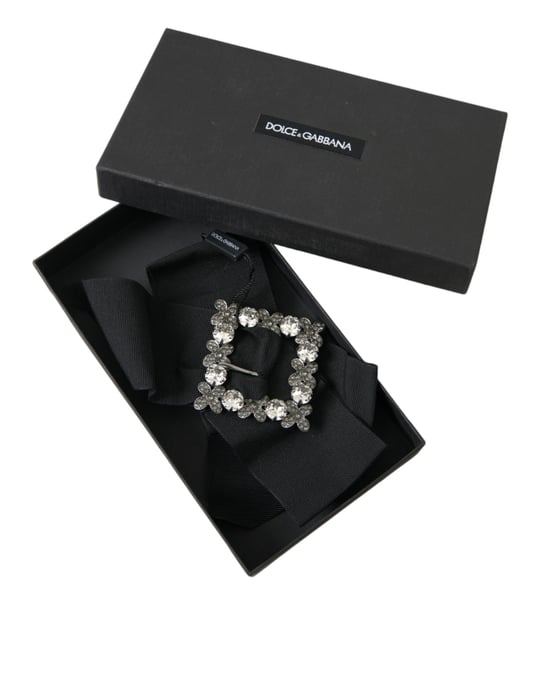 Dolce & Gabbana Zwarte Swarovski Kristal Haarspeld met Versieringen - Image 6