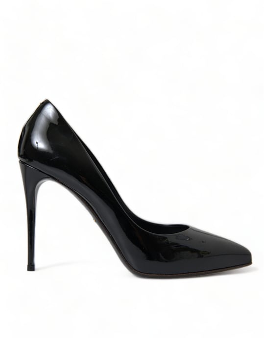 Dolce & Gabbana Zwarte Patenten Leren Hakken Schoenen - Image 1
