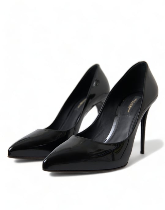 Dolce & Gabbana Zwarte Patenten Leren Hakken Schoenen - Image 3