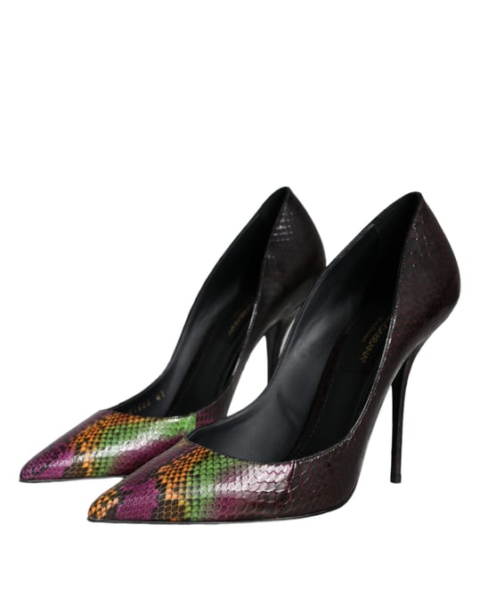 Dolce & Gabbana Multicolor Exotische Leren Hakken Pumps Schoenen - Image 3