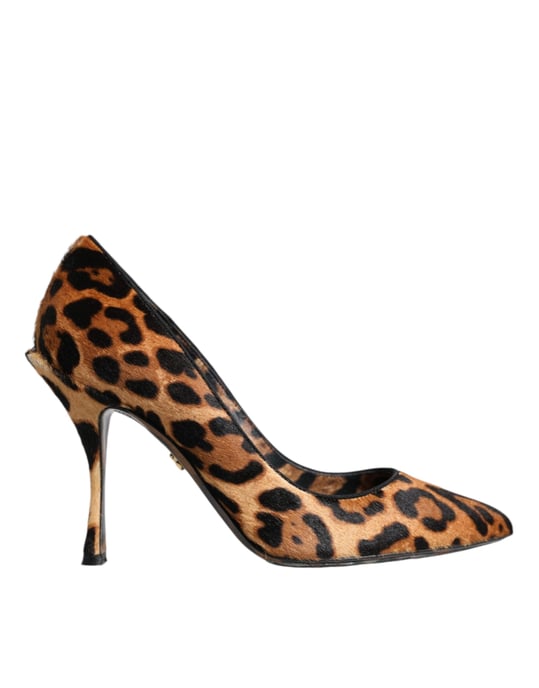 Dolce & Gabbana Bruine Luipaard Kalfs-Haar Hakken Pumps Schoenen - Image 1