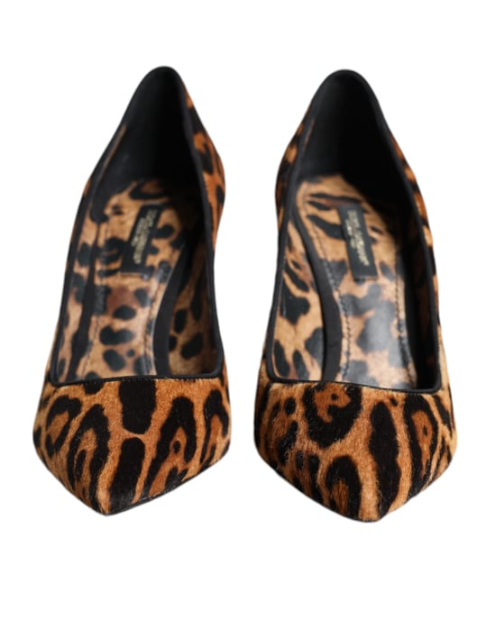 Dolce & Gabbana Bruine Luipaard Kalfs-Haar Hakken Pumps Schoenen - Image 2