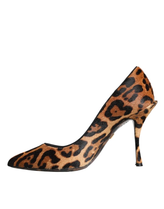 Dolce & Gabbana Bruine Luipaard Kalfs-Haar Hakken Pumps Schoenen - Image 5