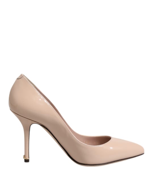Dolce & Gabbana Beige Glanzend Leren Stiletto Hiel Pumps Schoenen - Image 1