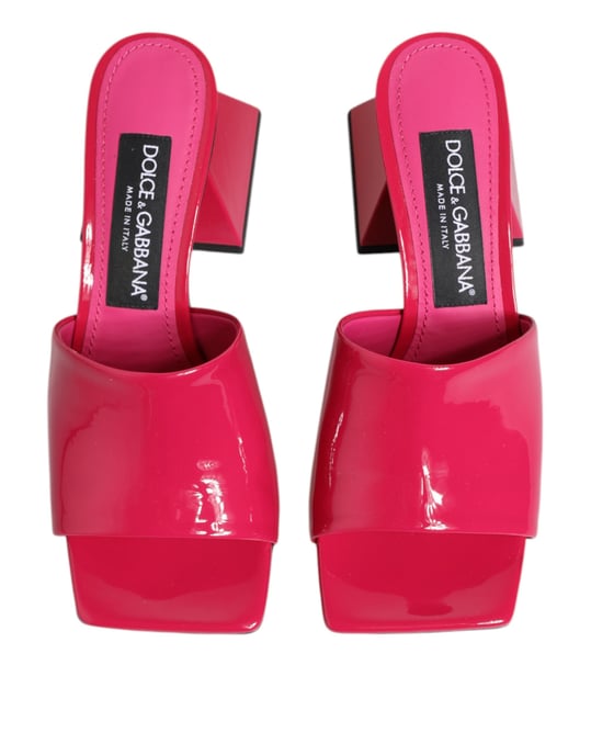 Dolce & Gabbana Roze Open Teen Blockhak Muilen Sandalen Schoenen - Image 4