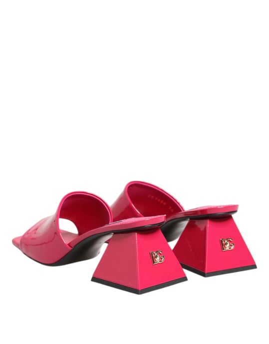 Dolce & Gabbana Roze Open Teen Blockhak Muilen Sandalen Schoenen - Image 6