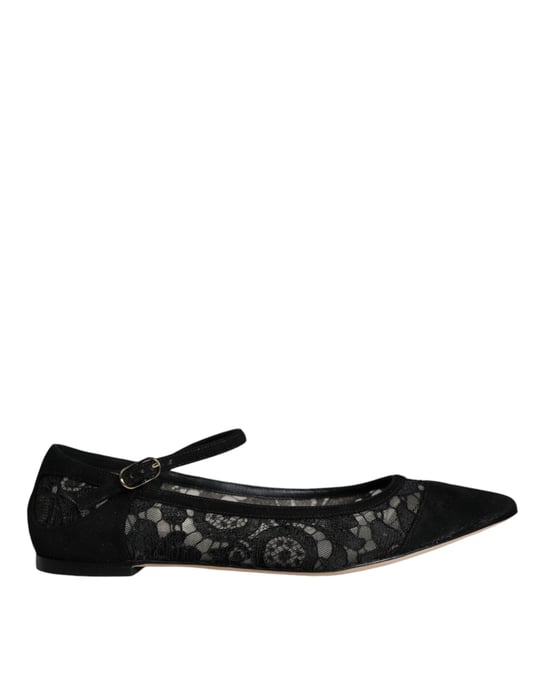 Dolce & Gabbana Zwarte Taormina Kanten Bellucci Ballerina's - Image 1