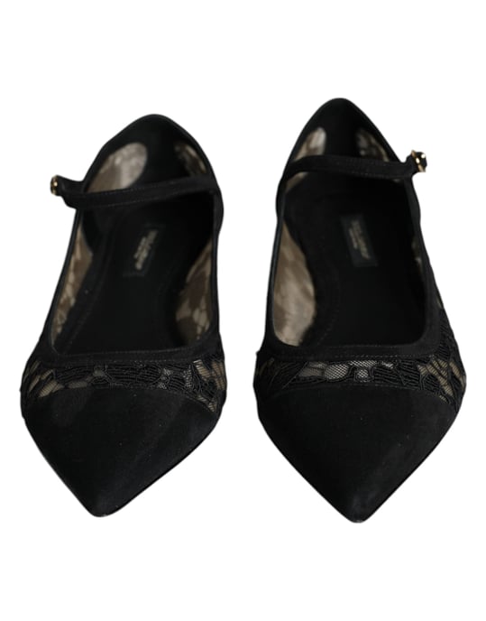 Dolce & Gabbana Zwarte Taormina Kanten Bellucci Ballerina's - Image 2