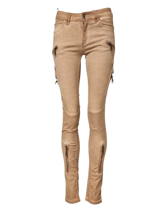 PLEIN SUD Bruine Katoenen Mid Waist Skinny Denim Jeans - Image 2