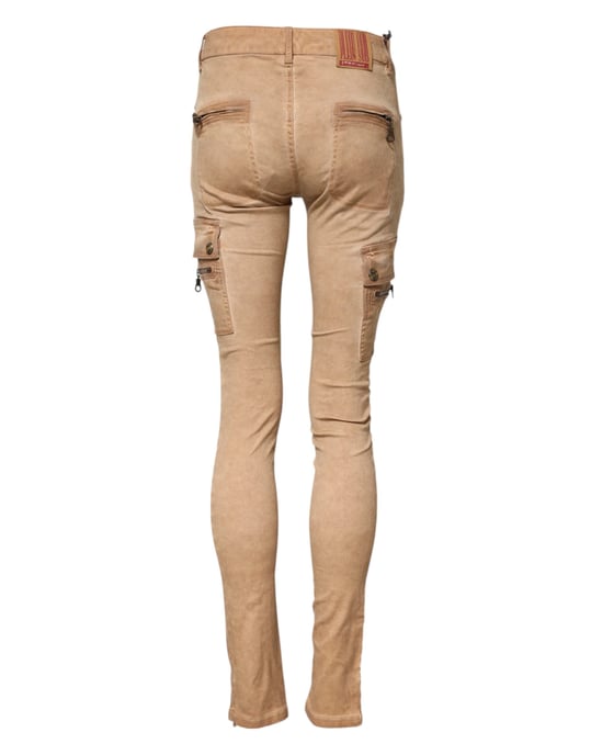 PLEIN SUD Bruine Katoenen Mid Waist Skinny Denim Jeans - Image 3