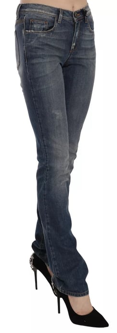 Ermanno Scervino Blauwe Gewassen Bootcut Casual Denim Broek Jeans - Image 4