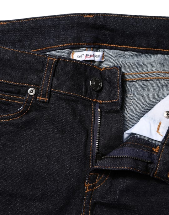 GF Ferre Donkerblauwe Katoenen Halflange Skinny Denim Jeans - Image 4