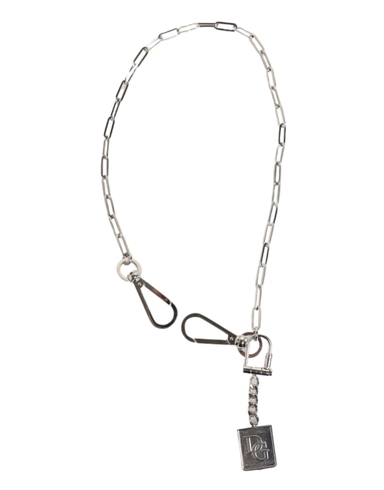 Dolce & Gabbana Zilveren Metalen Ketting DG Logo Hanger Heren Ketting - Image 2
