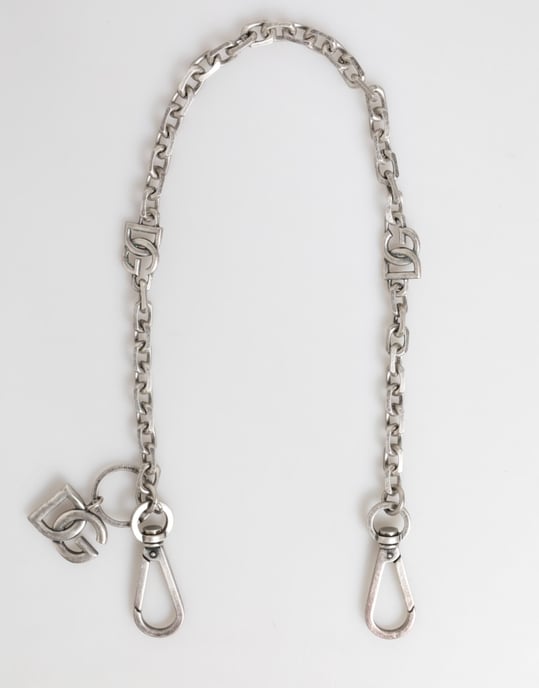 Dolce & Gabbana Zilverkleurige Messing DG Logo Detail Ketting Heren Necklace - Image 2