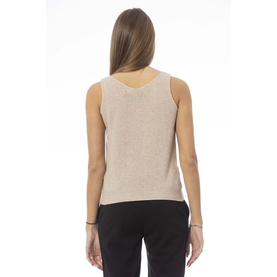 Baldinini Trend Beige Wol Dames Top - Image 3
