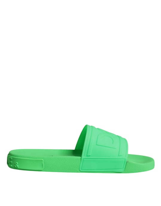 Dolce & Gabbana Groene Leren Slippers Sandalen Strandmode Schoenen - Image 1