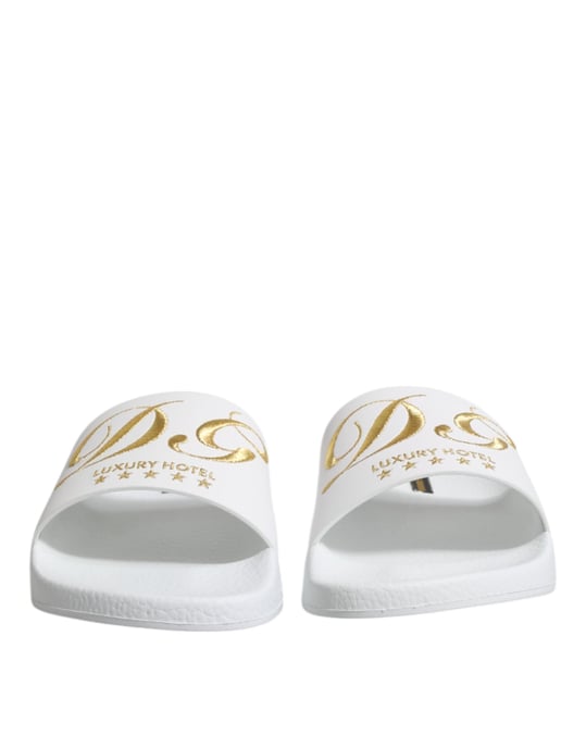 Dolce & Gabbana Witte Leren Slippers Sandalen Strandmode Schoenen - Image 2