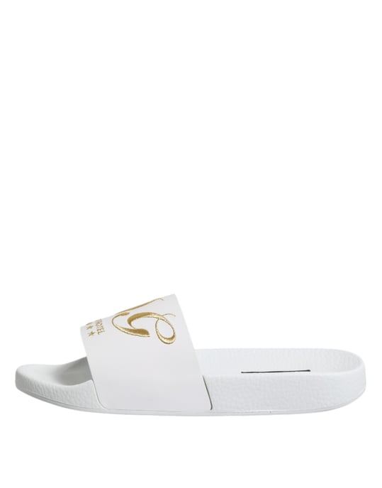 Dolce & Gabbana Witte Leren Slippers Sandalen Strandmode Schoenen - Image 6
