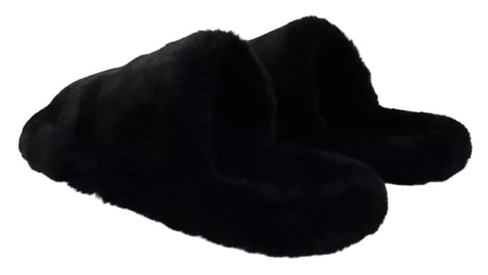 Dolce & Gabbana Zwarte Polyester Nepbont Heren Slippers Sandalen Schoenen - Image 5
