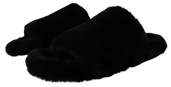 Dolce & Gabbana Zwarte Polyester Nepbont Heren Slippers Sandalen Schoenen - Image 6