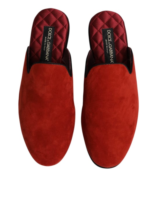 Dolce & Gabbana Oranje Suède Slippers Platte Slipperschoenen - Image 3