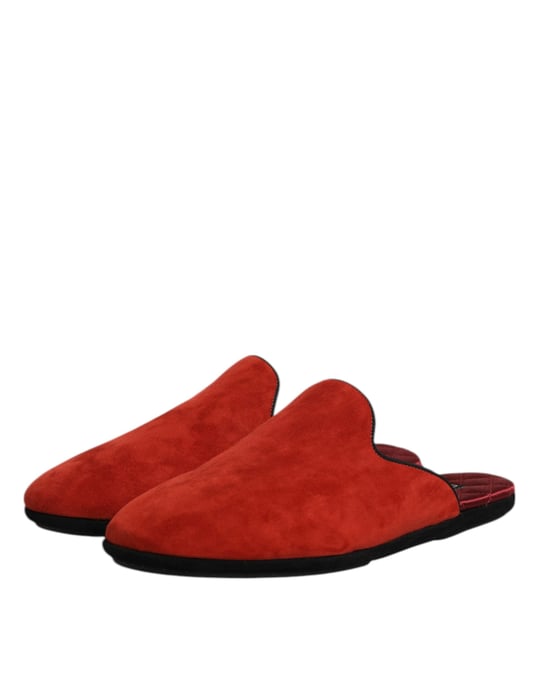Dolce & Gabbana Oranje Suède Slippers Platte Slipperschoenen - Image 4