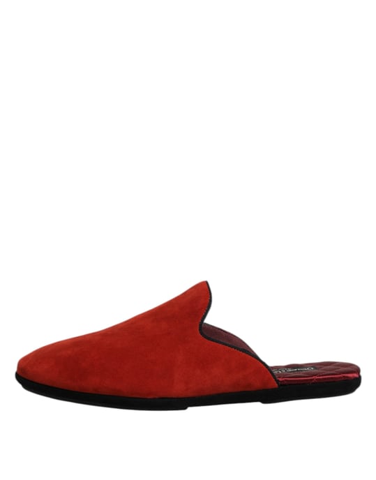 Dolce & Gabbana Oranje Suède Slippers Platte Slipperschoenen - Image 6
