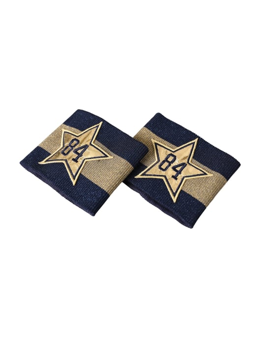 Dolce & Gabbana Zwart Goud Logo Ster 84 Viscose Polsband - Image 4