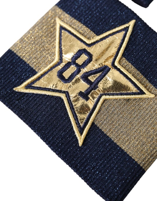 Dolce & Gabbana Zwart Goud Logo Ster 84 Viscose Polsband - Image 5