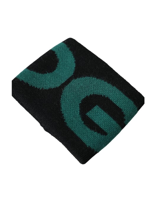 Dolce & Gabbana Zwart Groen Wol Logo #DGMILLENNIALS Polsband - Image 4